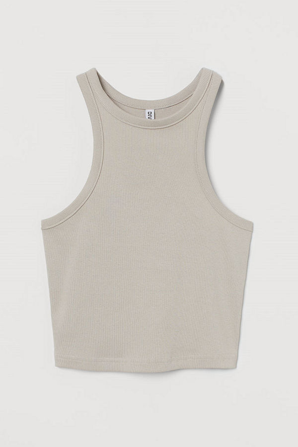 H&M Ribbad tanktop brun