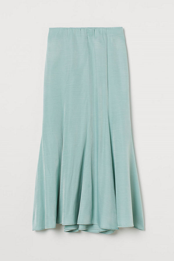 H&M Lång kjol turkos