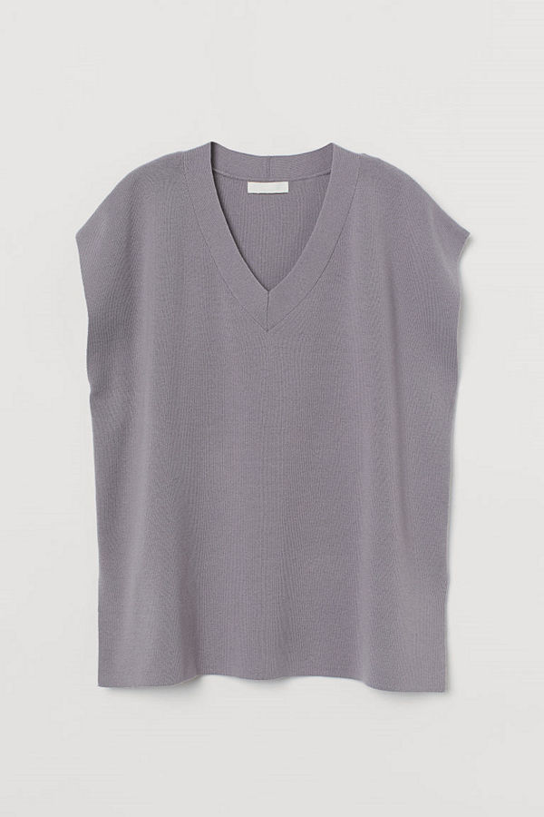 H&M V-neck sweater vest grå