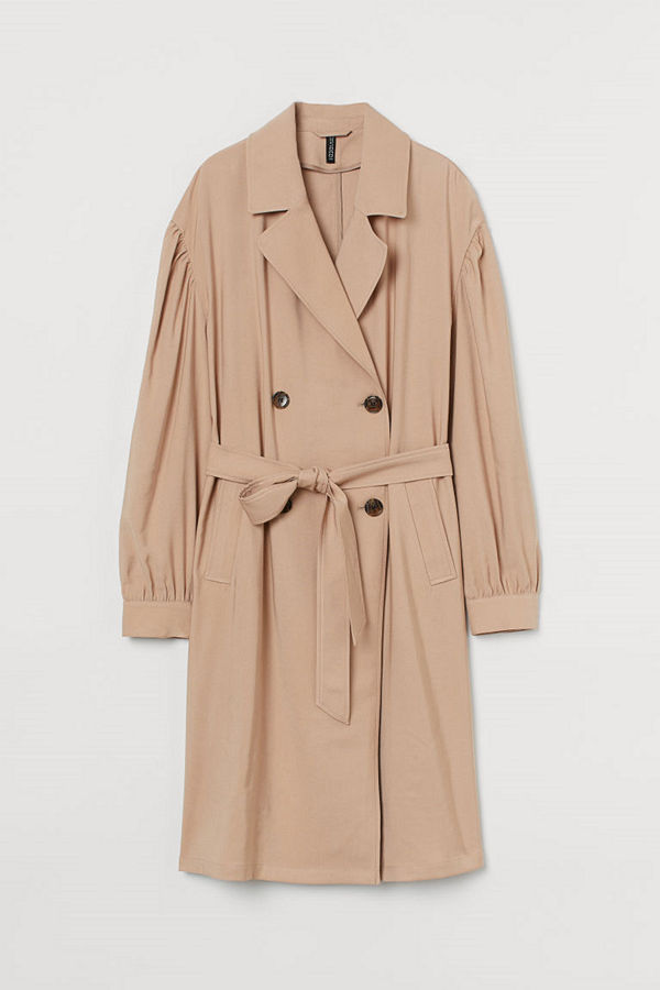 H&M Dubbelknäppt trenchcoat beige