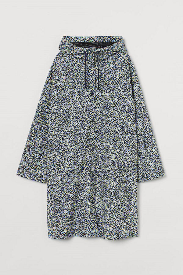 H&M Regnkappa med huva blå
