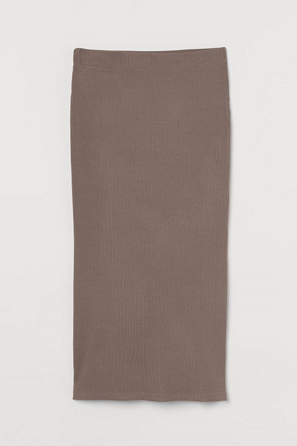 H&M Ribbad kjol beige