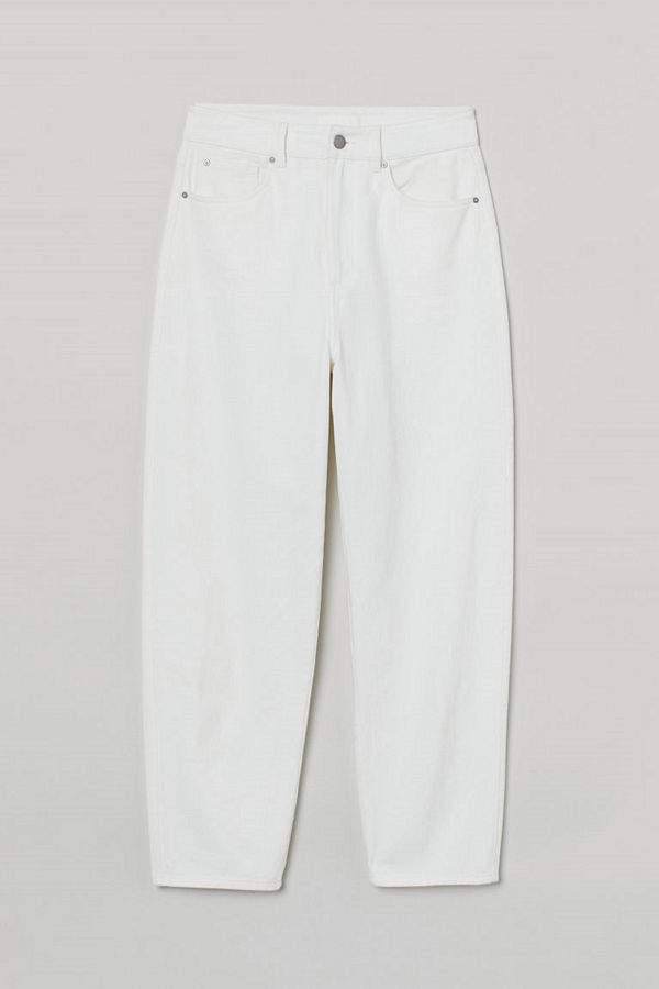 H&M vita byxor Ankellång twillbyxa vit