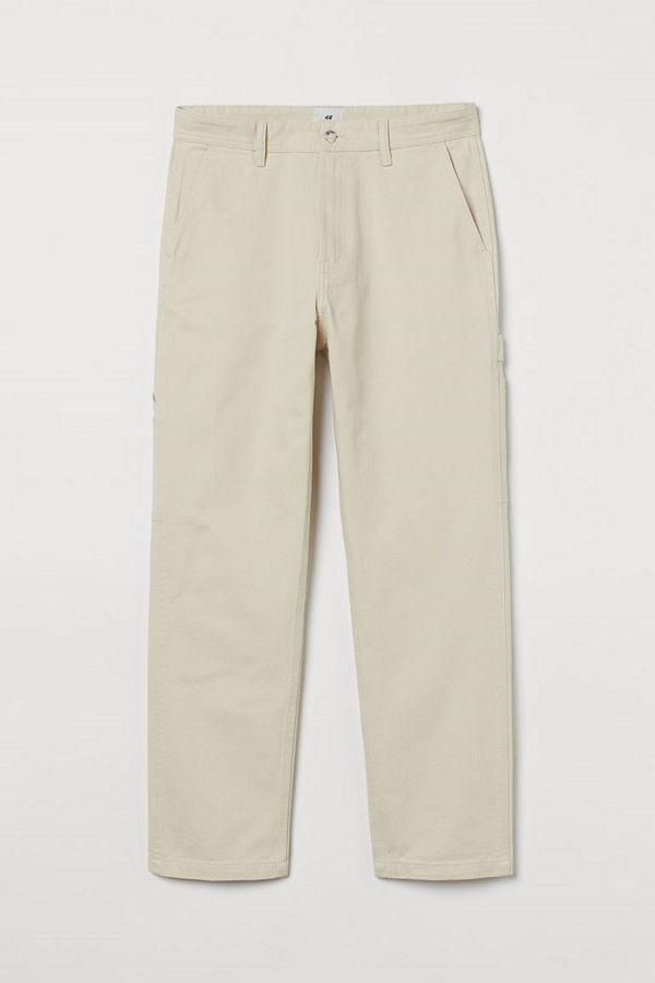 H&M Twillbyxa med hammarslinga beige
