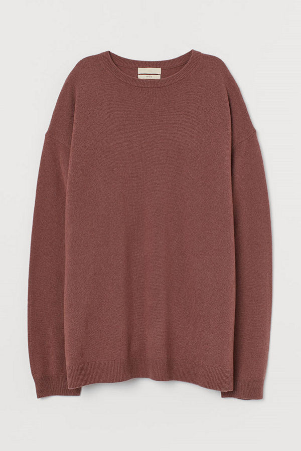 H&M Oversized tröja i kashmir röd