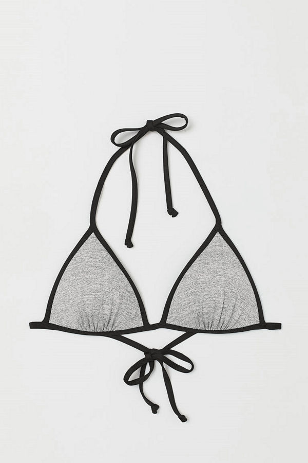 H&M Trekantsbikini-bh med push up grå
