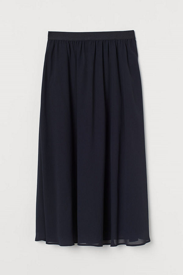 H&M Vadlång chiffongkjol blå
