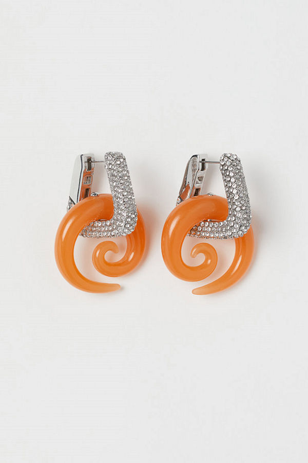 H&M Örhängen med strass orange