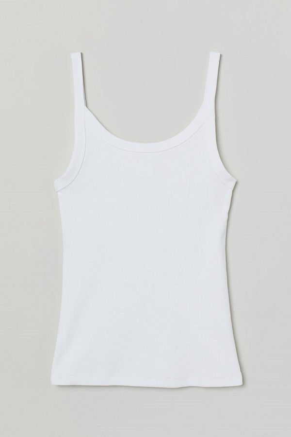 H&M Ribbat linne vit
