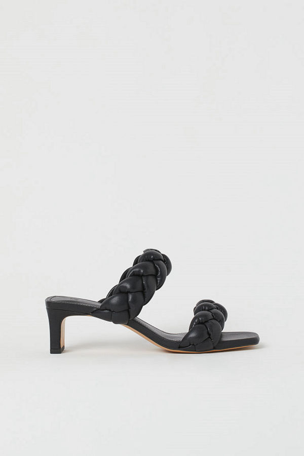H&M Flätade sandaletter svart