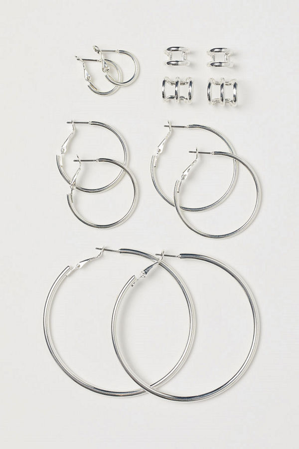 H&M Runda örhängen och earcuffs silver