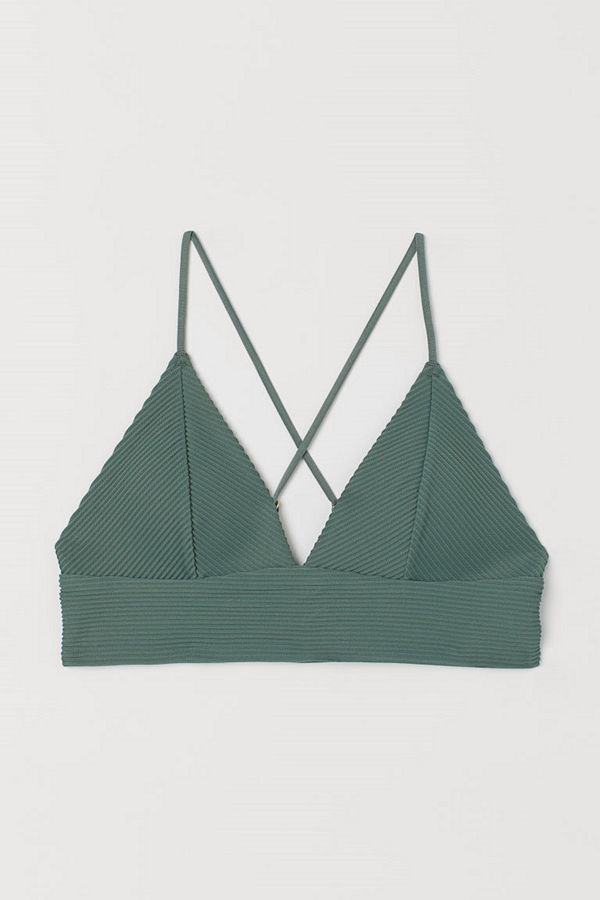 H&M Vadderad bikinitopp grön