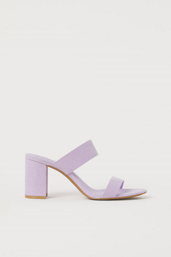 H&M Sandaletter med blockklack lila