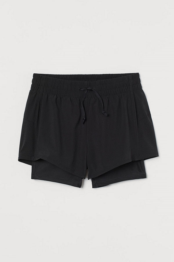 H&M Dubblerade träningsshorts svart