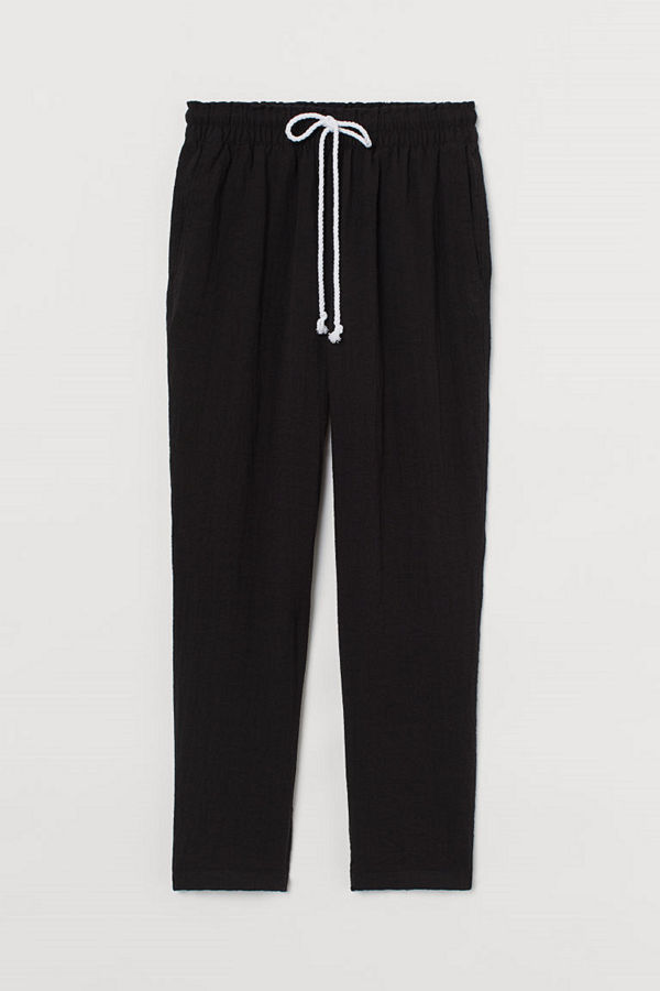 H&M svarta byxor Pull on-byxa i viskosmix svart