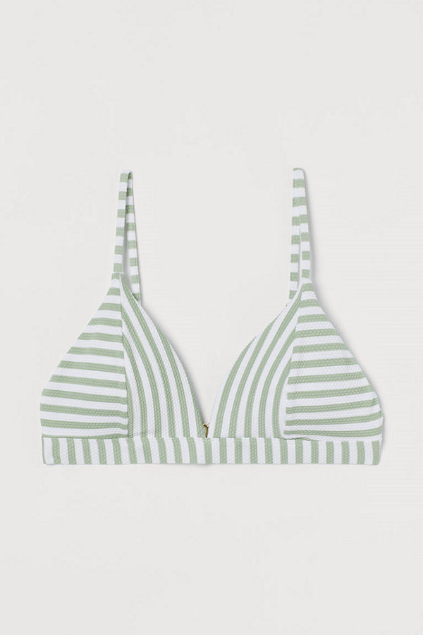 H&M Vadderad trekantsbikini-bh grön