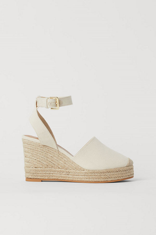 H&M Espadrillos med kilklack vit