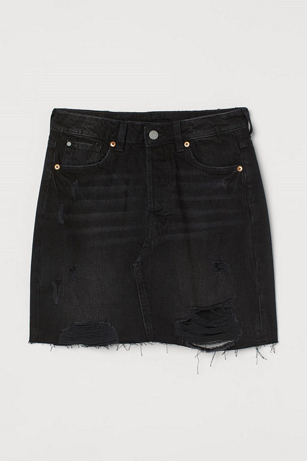 H&M Jeanskjol svart
