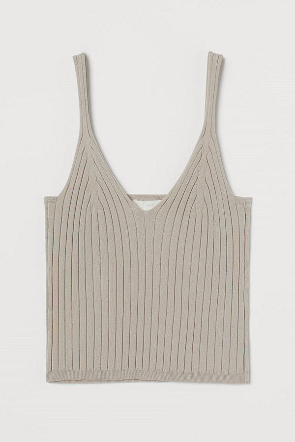 H&M Ribbstickat linne brun