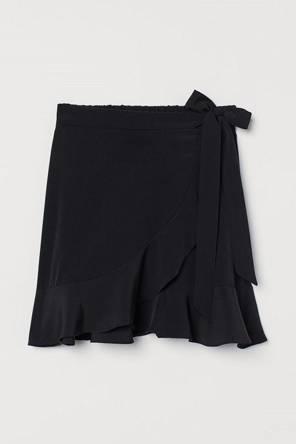 H&M Omlottkjol med volang svart
