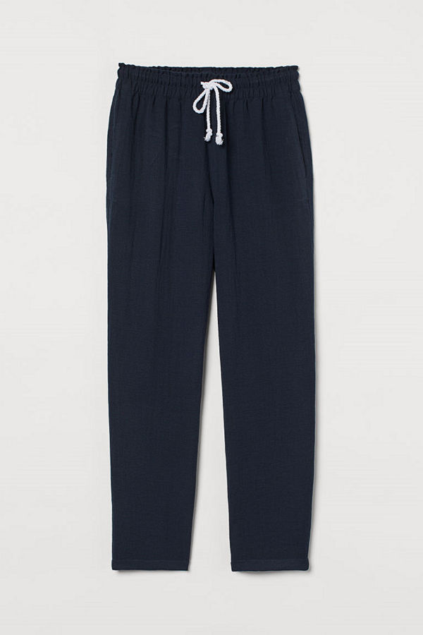 H&M byxor Pull on-byxa i viskosmix blå