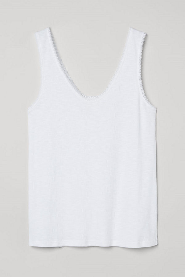 H&M Linne i modalmix vit