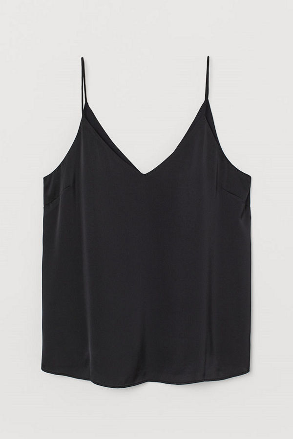 H&M Linne i satin svart
