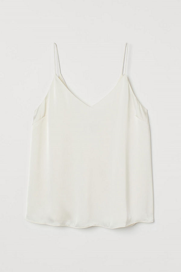 H&M Linne i satin vit
