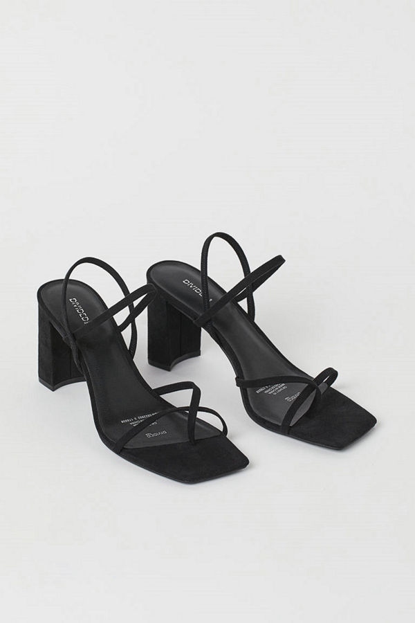 H&M Sandaletter med blockklack svart