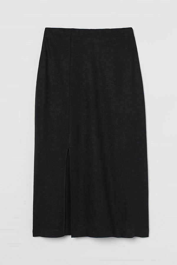 H&M Kjol i linmix svart