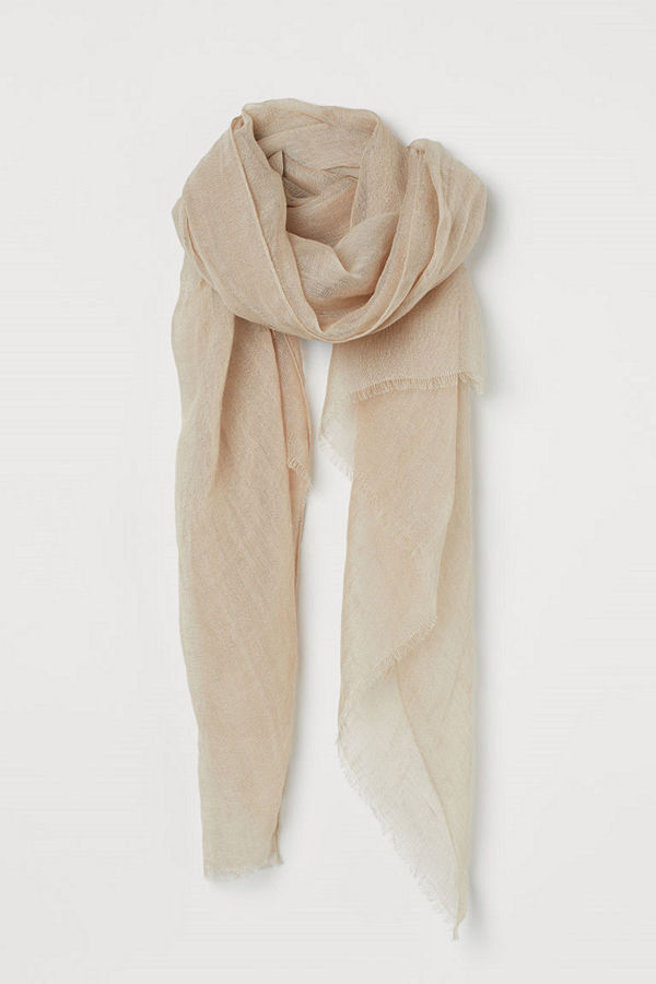 H&M Halsduk i linne beige