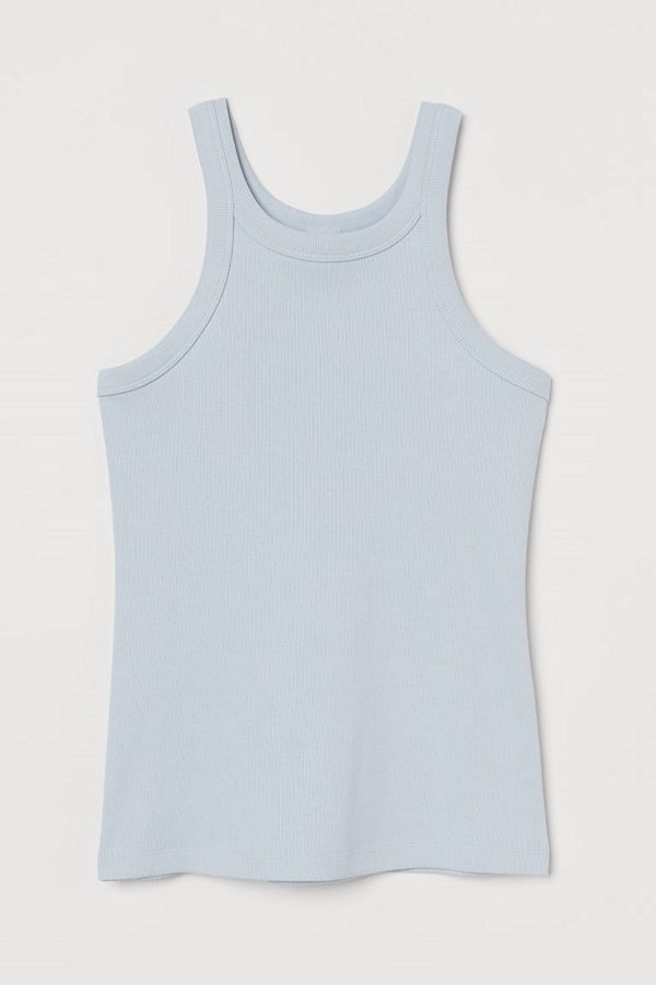 H&M Ribbad tanktop blå