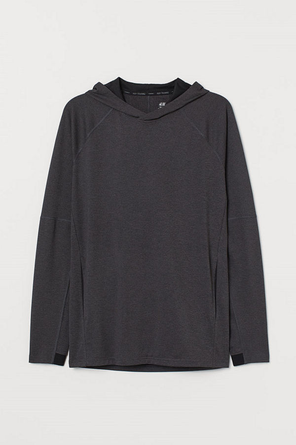 H&M Yogahuvtröja Regular Fit grå
