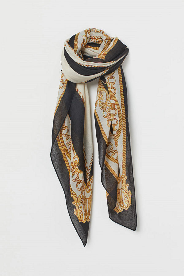 H&M Mönstrad scarf svart