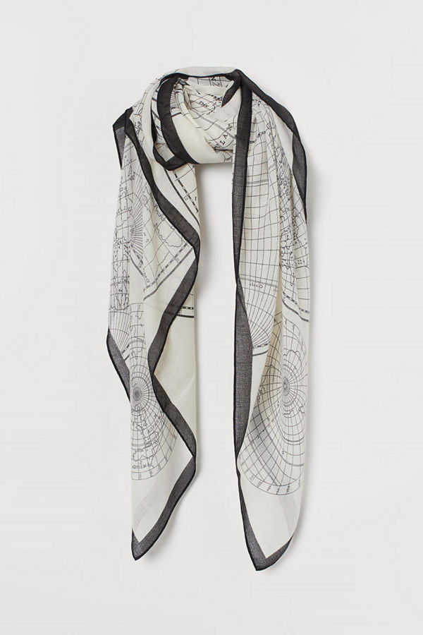 H&M Mönstrad scarf grå