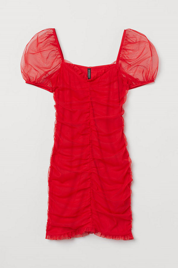 H&M Rynkad klänning orange
