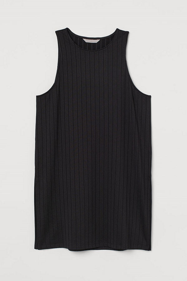 H&M Ribbad tanktop svart