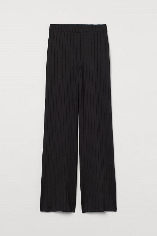 H&M svarta byxor Bredribbad byxa svart