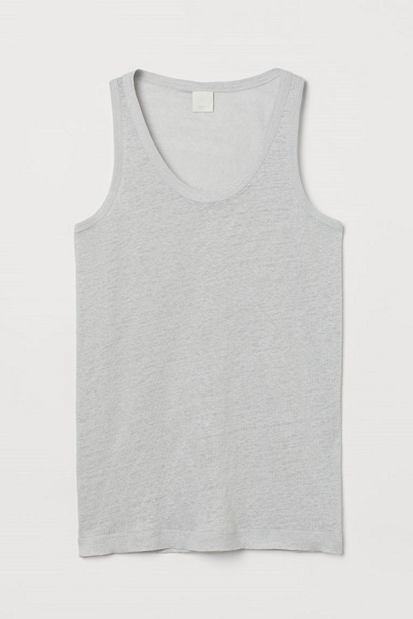 H&M Tanktop i lintrikå grå
