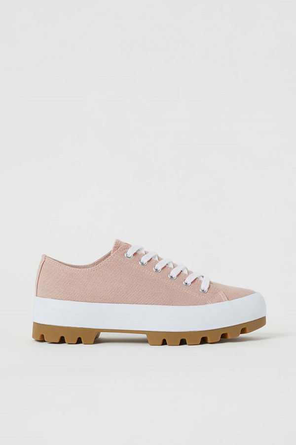 H&M Platåsneakers i canvas rosa