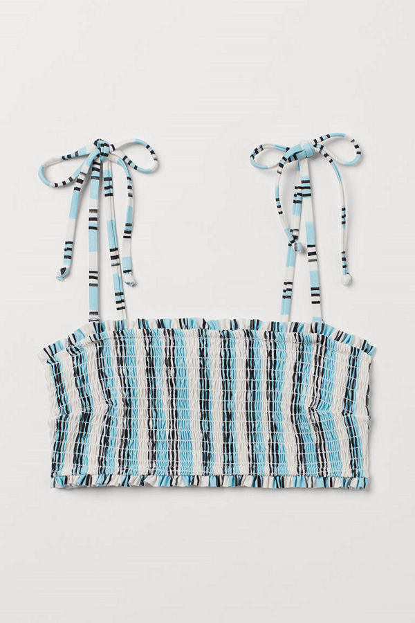 H&M Smockad bikinitopp vit