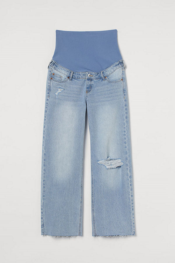 H&M MAMA Wide Ankle Jeans blå