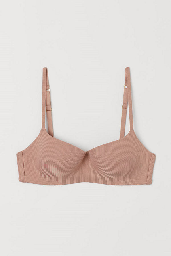 H&M Bygellös bh i trikå beige