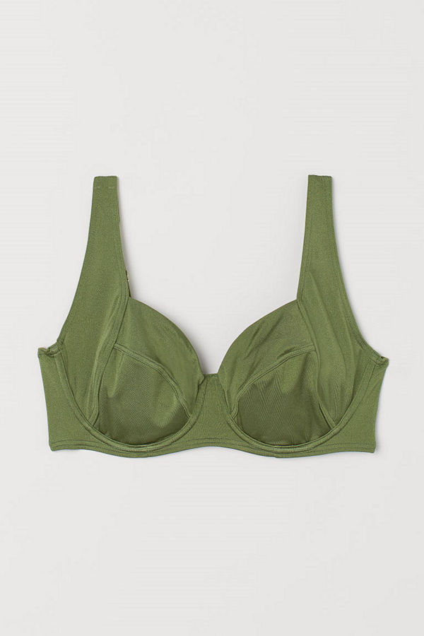 H&M H & M+ Ovadderad bikini-bh grön