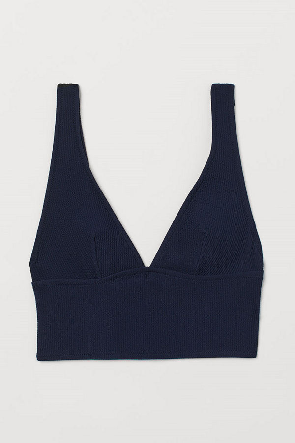 H&M Vadderad bikinitopp blå