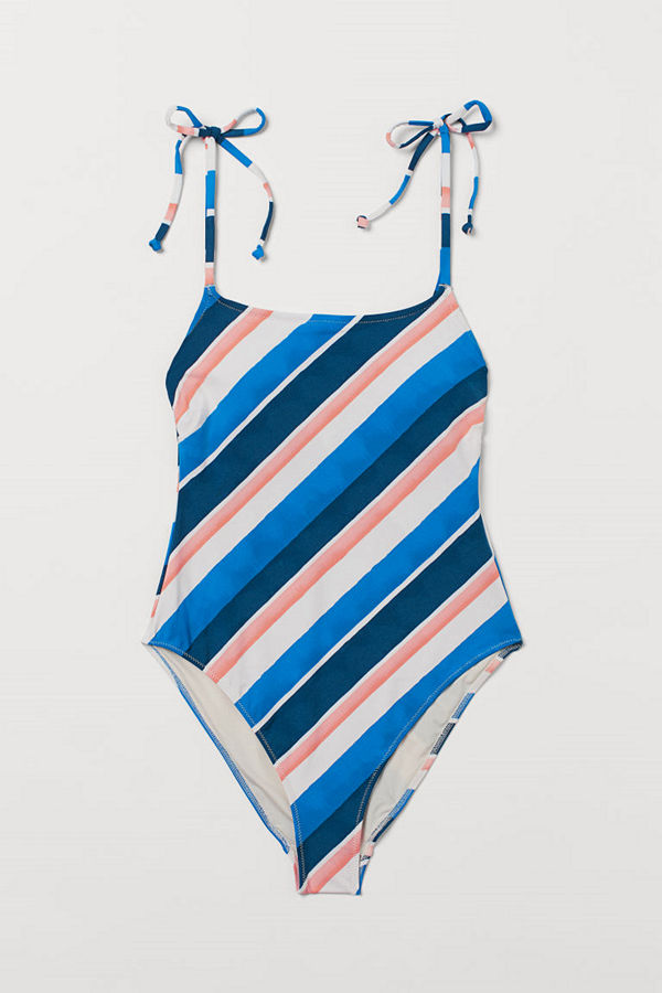 H&M Baddräkt High leg beige