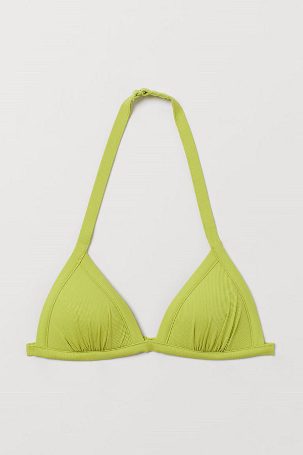 H&M Trekantsbikini-bh med push up grön