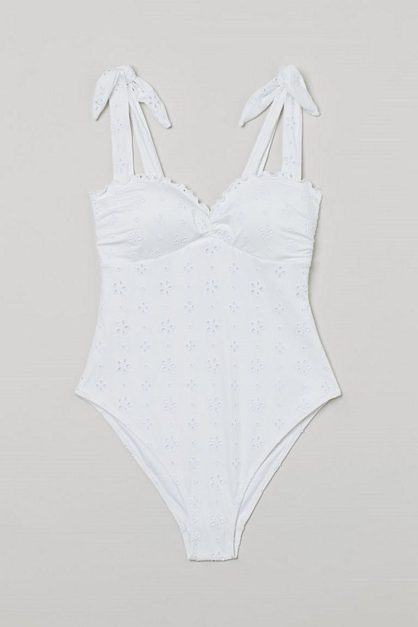 H&M Baddräkt med vadderade kupor vit