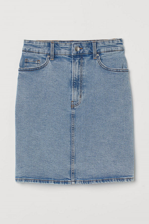 H&M Mom Fit Jeansskjol blå