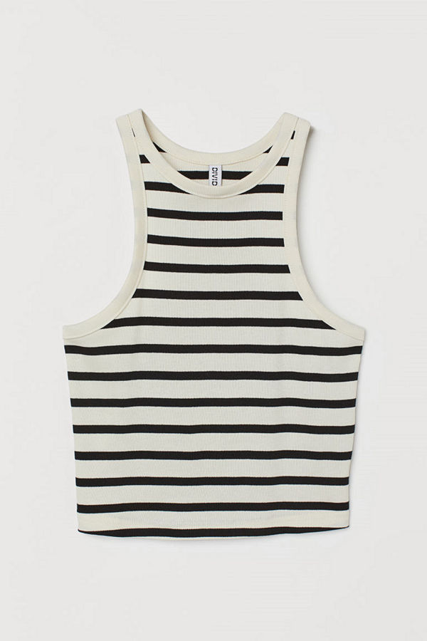H&M Ribbad tanktop vit